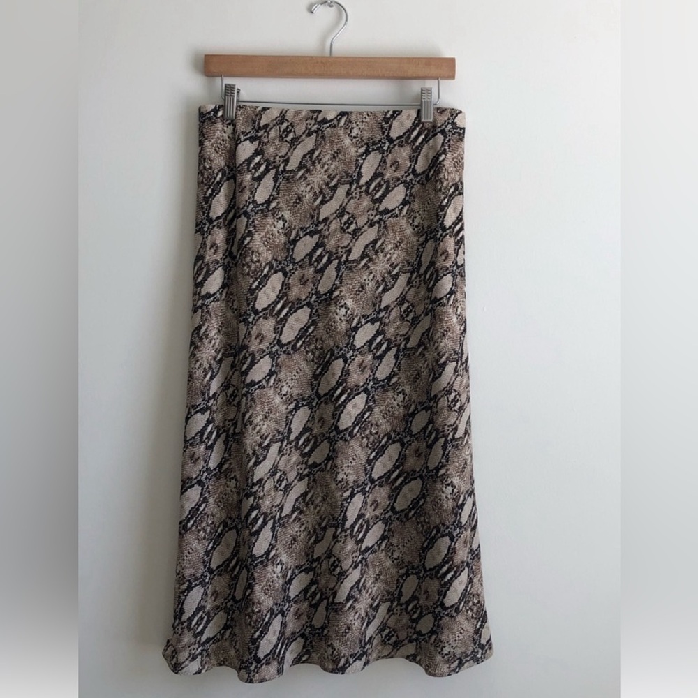 Peyton Jensen Snake Print Midi Skirt
